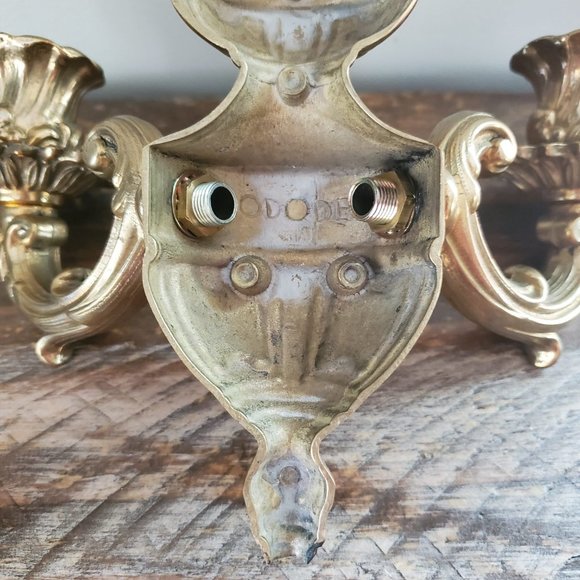 Vintage Mod Dep Brass Wall Sconce Candle Holder - Picture 10 of 15
